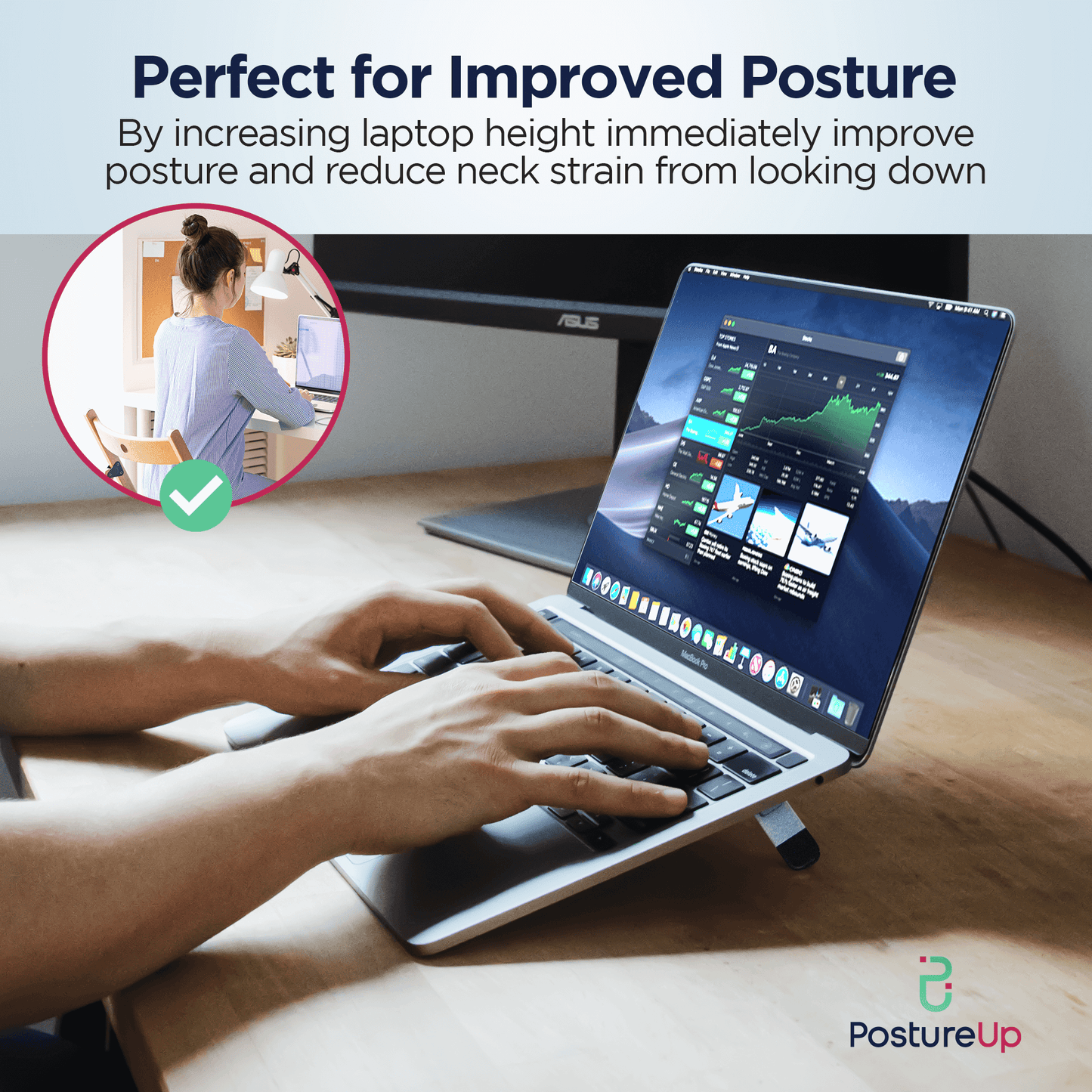 Invisible Aluminum Laptop Riser height adjustable