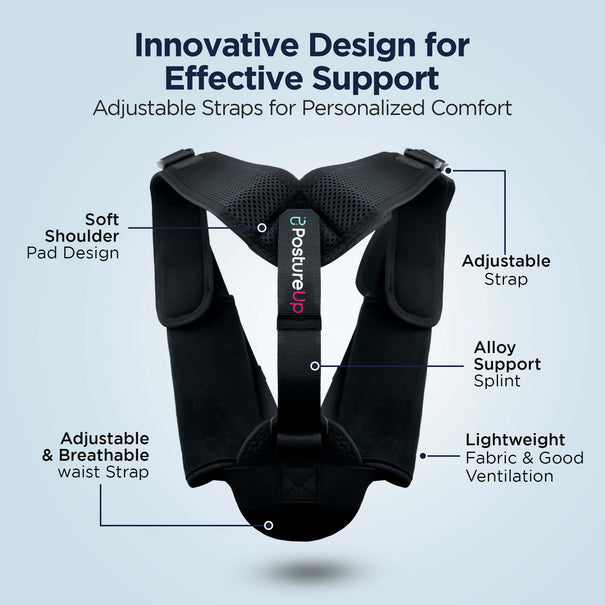 Unisex posture corrector for upper back dimensions