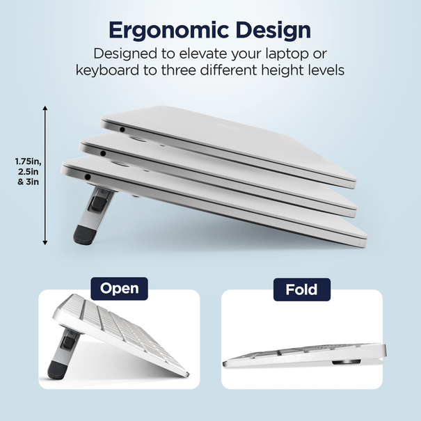 Invisible Aluminum Laptop Riser rubber feet