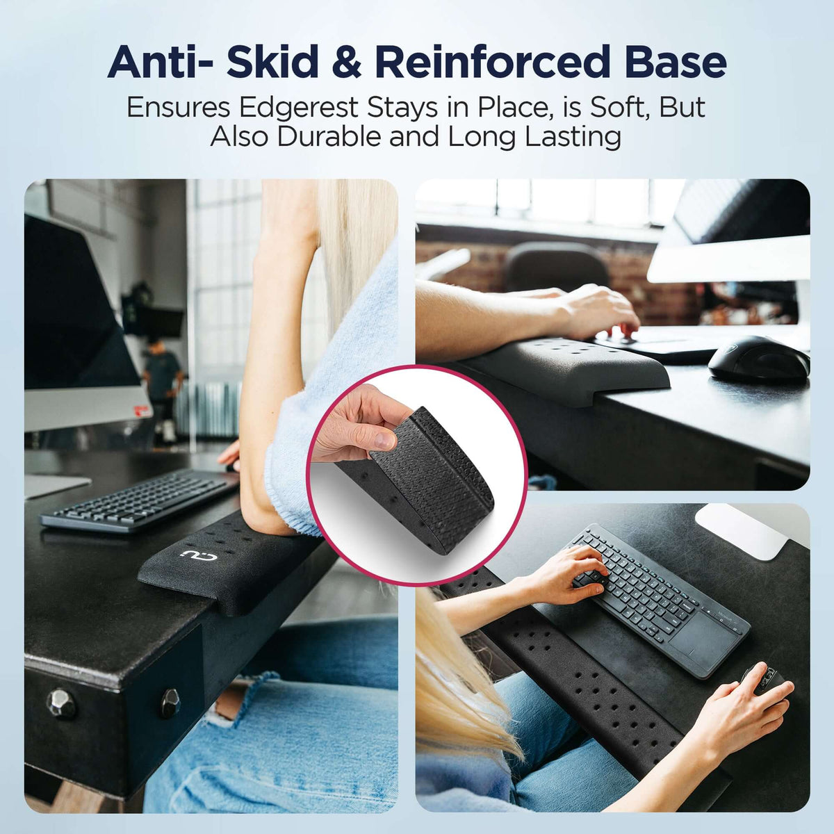 Post Rest Using Edge Desk Edge Cushion | L-Shaped Wrist Rest For Support – PostureUp