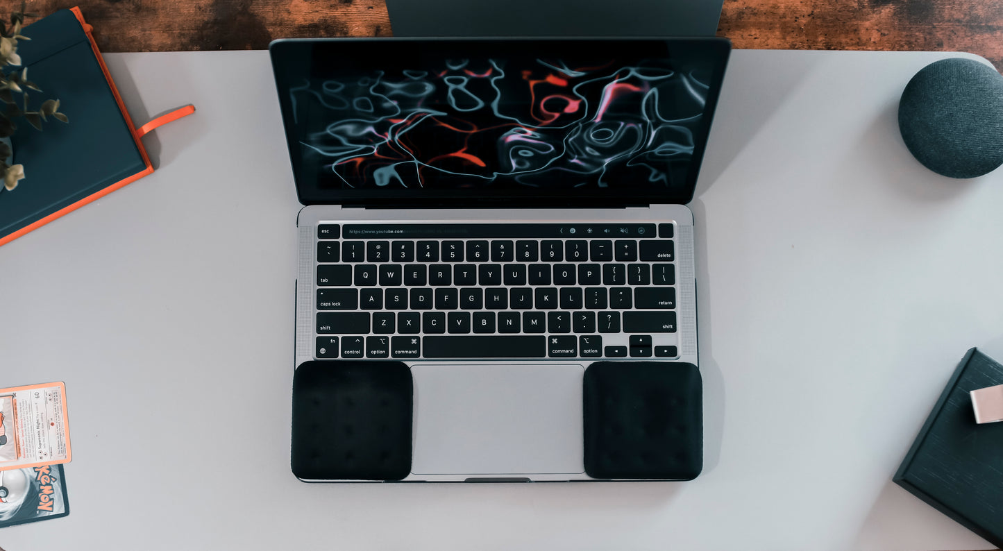 WavePads laptop wrist rests during use